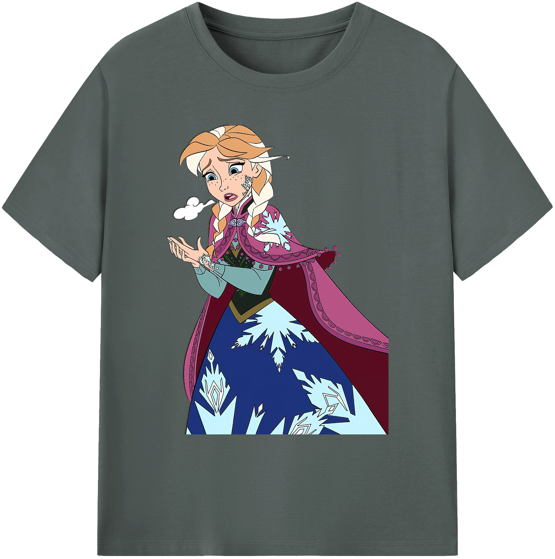 （画像用） アナと雪の女王 アンナ エルサ Frozen Anna Elsa 綿100％ メンズ半袖Tシャツ｜肌触りやわらか＆通気性